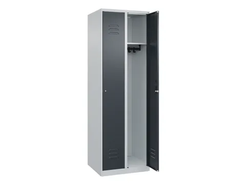 locker,HxBxD 1850x600x500mm,2vak,vak B 300mm,cil.-slot,staand op vloer