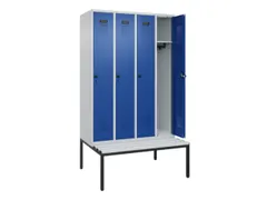 locker met bank,HxBxD 2120x1200x815mm,4vak,vak B 300mm,draaigrendel