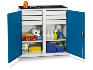 Draaideurkast Hxbxd 1000x1000x500mm 6laden 2legborden Ral5010 - 2