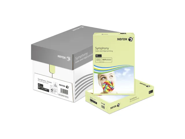 Papier A3 Xerox Symphony pastel Groen 80 Gram 500 Vel