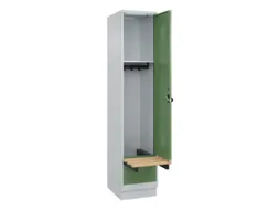 locker met bank,HxBxD 1950x400x815mm,1vak,vak B 400mm,draaigrendel