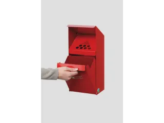 Wandasbak 3.7 liter 410x180x150mm Schuine Afdekking Rood - 3