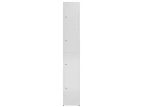 Lockerkast 1800x310x500mm 1x4 vakken cilinderslot, sokkel, RAL7035
