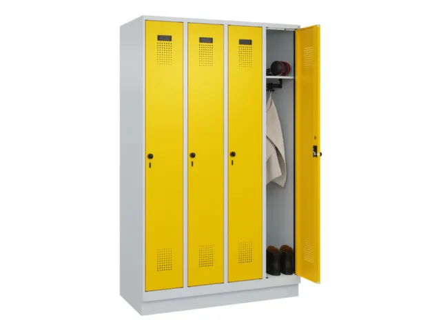 locker,HxBxD 1950x1200x500mm,4vak,vak B 300mm,draaigrendel,sokkel