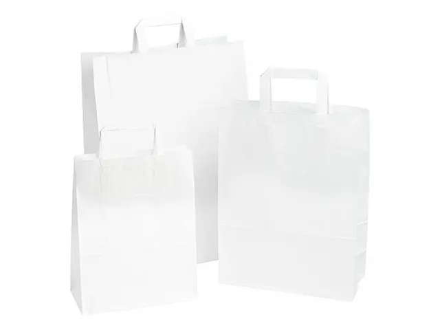 Draagtas wit effen 26/12x35cm 250 stuks