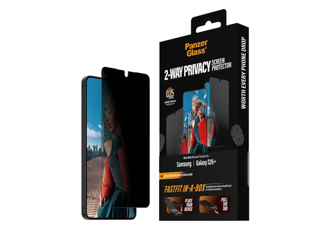 PanzerGlass FastFit Ultra-Wide Samsung S26 Plus Privacy Glass Screen P