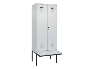 locker met bank,voor scheiding van kleding,HxBxD 2120x800x815mm,2vak - 2
