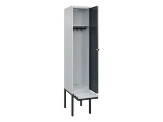 locker met bank,HxBxD 2120x400x815mm,1vak,vak B 400mm,draaigrendel - 2