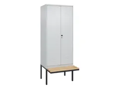 PBM-locker met bank,HxBxD 2120x800x815mm,2vak,vak B 400mm,draaigrendel