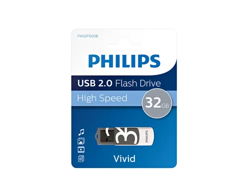 USB stick 2.0 Philips Vivid USB-A 32GB grijs