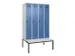 locker met bank,voor scheiding van kleding,HxBxD 2120x1200x815mm,4vak