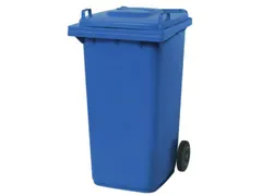 Vuilcontainer PE 240 liter HxBxD 1100x580x740mm met wielen blauw