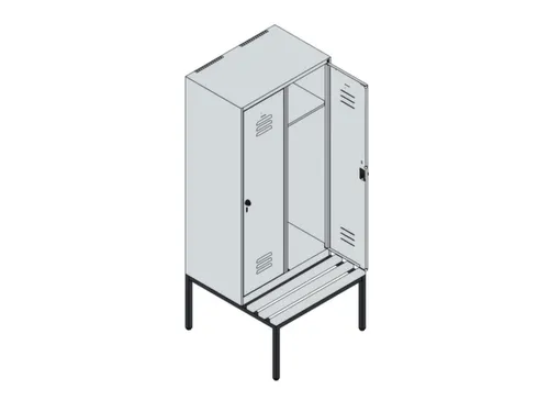 locker met bank,HxBxD 1950x800x815mm,2vak,vak B 400mm,cil.-slot