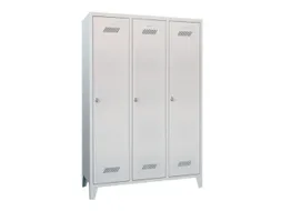 locker,RAL 7035,HxBxD 1850x1200x500mm,3vak,vak B 400mm,draaigrendel