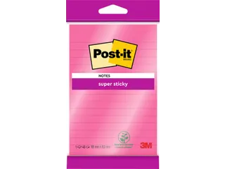 Memoblok 3M Post-it 4645 Super Sticky 101x152mm lijn roze - 2