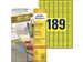 Etiquette Avery L6037-20 25,4x10mm jaune 3780 pièces