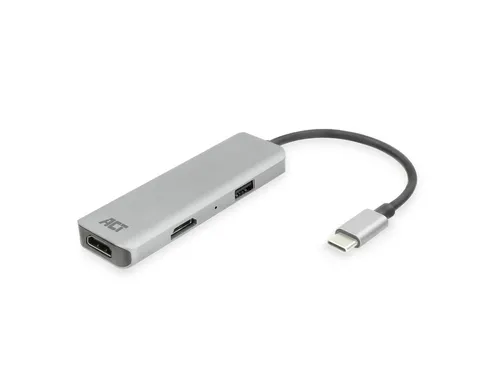 Adapter ACT USB-C 4K multiport voor 2 HDMI monitoren