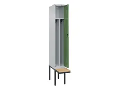locker met bank,voor scheiding van kleding,HxBxD 2120x300x815mm,1vak