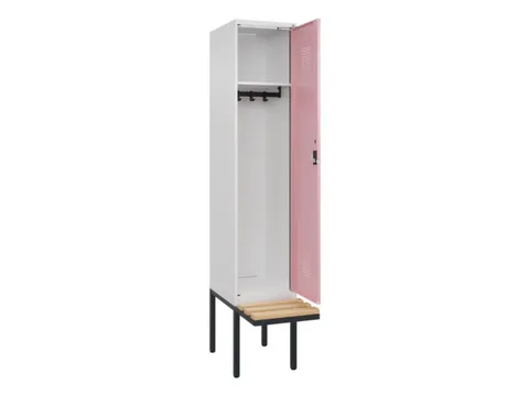 locker met bank,HxBxD 2120x400x815mm,1vak,vak B 400mm,cilinderslot