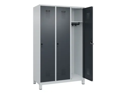 locker,HxBxD 1950x1200x500mm,3vak,vak B 400mm,draaigrendel,voeten