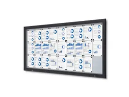 Vitrinekast mededelingenbord Outdoor 27xA4 met gasveer Antraciet