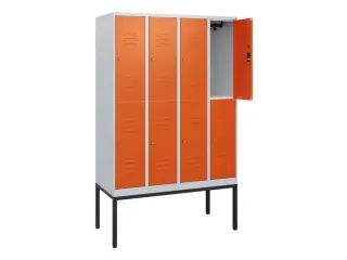 dubbeldekse locker,HxBxD 1950x1200x500mm,4x2vak.,vak B 300mm,cil.-slot - 2