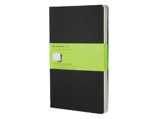 Schrift Moleskine 130x210mm blanco 160 pagina's 70gr zwart set à 3 st - 1