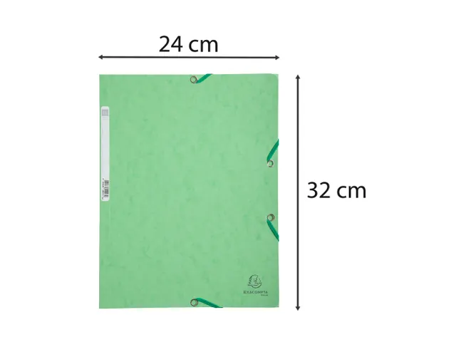 Elastomap 3 kleppen glanskarton 400g/m2 - A4-Lindengroen