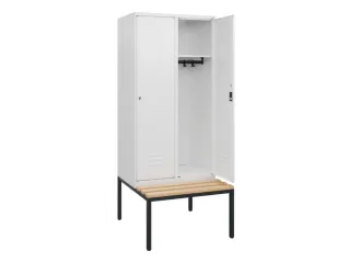 locker met bank,HxBxD 1950x800x815mm,2vak,vak B 400mm,cil.-slot - 2