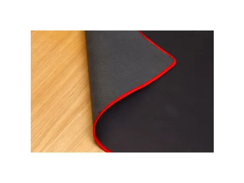 Bureaumat 90x40cm zwart met rode rand