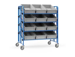 Bakkenwagen 2896 met 12 bakken 300kg 1200x658mm blauw