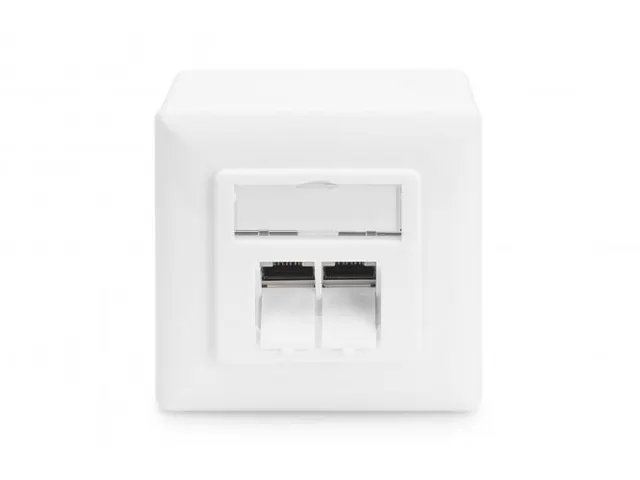 CAT 6 aansluitdoos afgeschermd 2x RJ45 8P8C LSA Wit opbouw set 5 stuks