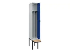 locker met bank,voor scheiding van kleding,HxBxD 2120x300x815mm,1vak