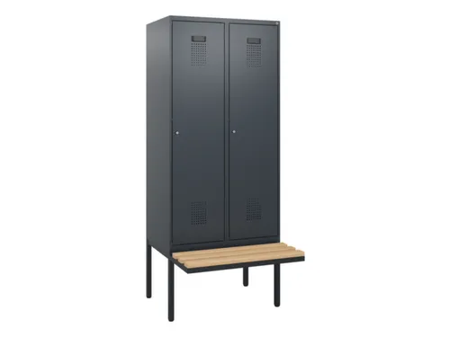 locker met bank,HxBxD 1950x800x815mm,2vak,vak B 400mm,cilinderslot