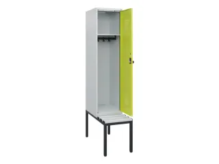 locker met bank,HxBxD 1950x400x815mm,1vak,vak B 400mm,draaigrendel - 1