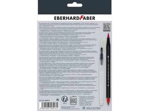 Mixed media set Eberhard Faber 13-dlg 8x duo brush/fineliner, 2x pigme