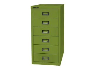 kantoor-ladekast HxBxD 590x279x380mm 6 laden romp + front groen staal - 2