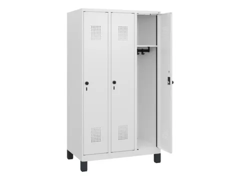 schoollocker,HxBxD 1630x900x500mm,3vak,vak B 300mm,draaigrendel,voeten