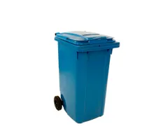 Container Met Papiergleuf En Slot Blauw