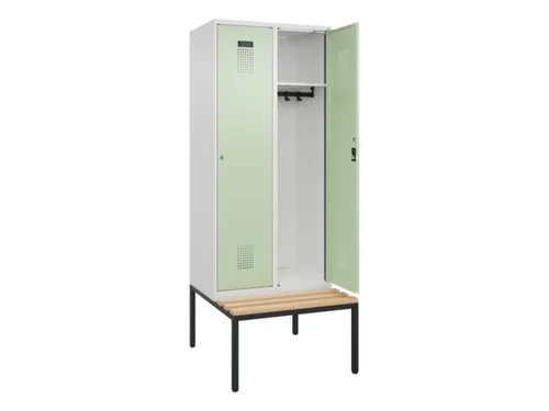 locker met bank,HxBxD 2120x800x815mm,2vak,vak B 400mm,cilinderslot