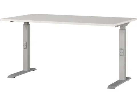 In hoogte verstelbaar bureau,HxBxD 680-910x1400x800mm,blad lichtgrijs