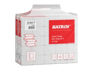 Handdoek Katrin z-vouw 2-laags 203x240mm 25x160 vel wit 61617 - 2