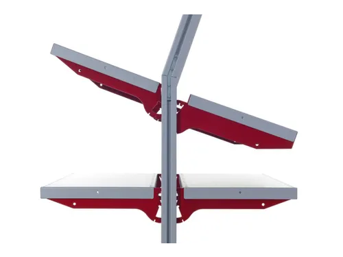 legbord,v. paktafel,BxD 800x300mm,kantelbaar,RAL 9006/RAL 3003