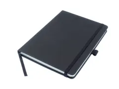 Notitieboek Kangaro A5 zwart lijn PU HC 96 vel 80 grams roomwit met el