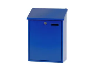 muurbrievenbus,blauw,HxBxD 445x325x160mm,inworp boven,uitname voor - 1