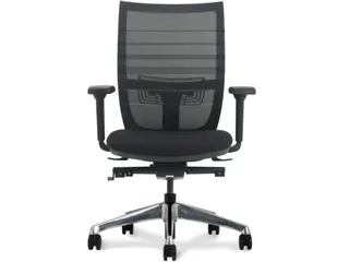 Bureaustoel Deluxe Zwart met Lendensteun Ergonomisch - 1