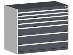 ladekast HxBxD 1000x1300x650mm 7laden romp RAL7035 front RAL7016