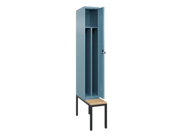 locker met bank,voor scheiding van kleding,HxBxD 2120x300x815mm,1vak