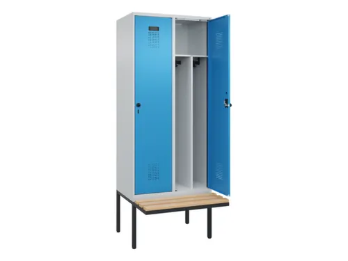 locker met bank,voor scheiding van kleding,HxBxD 2120x800x815mm,2vak
