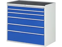 ladekast 1035x1145x650mm 6laden cilinderslot RAL7035 RAL5010 metaal